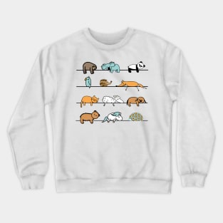 Funny lazy animals are sleeping Crewneck Sweatshirt